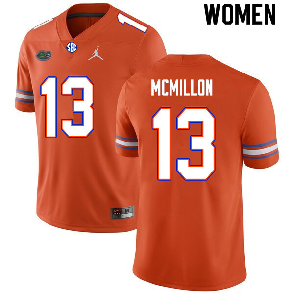 Women #13 Donovan McMillon Florida Gators College Football Jerseys Sale-Orange
